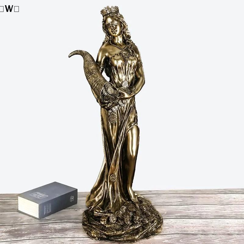 〔W〕Tyche Goddess Fortune Statue Ancient Greek Sculpture Wealth Cash Register Opening Gift Office Lucky Decor Ornament〔Winter1〕