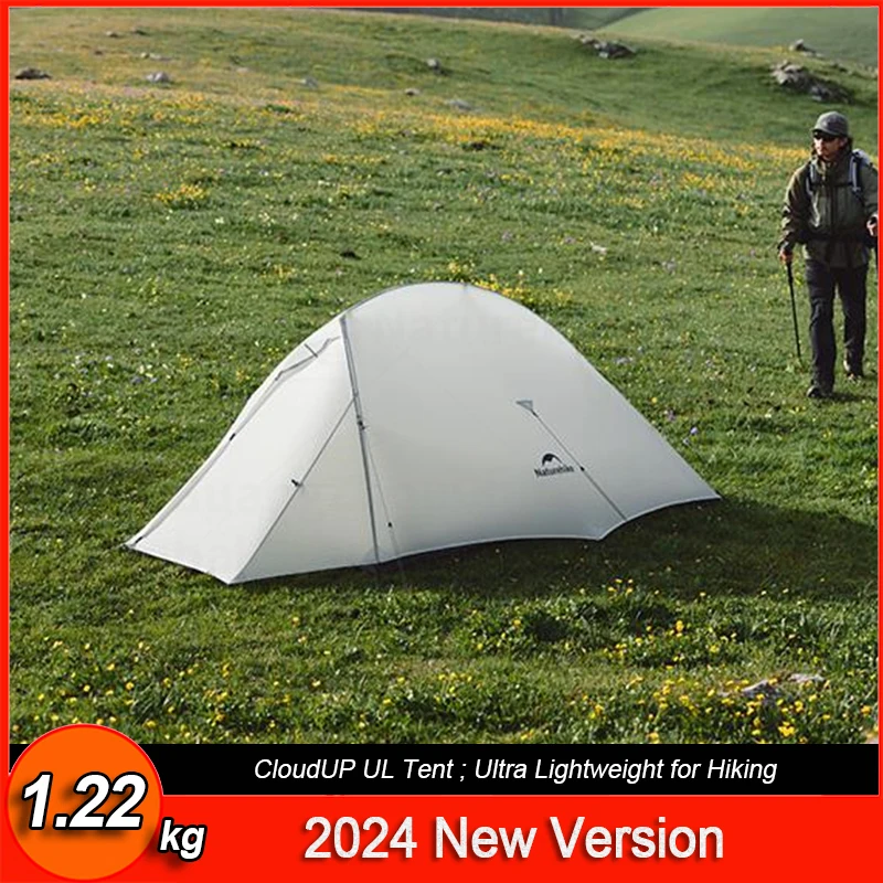 1.22KG Naturehike CloudUP UL 2024 New Upgrade Hiking Tent Ultralight 2 Person Double Layer Waterproof Outdoor Camping Tent