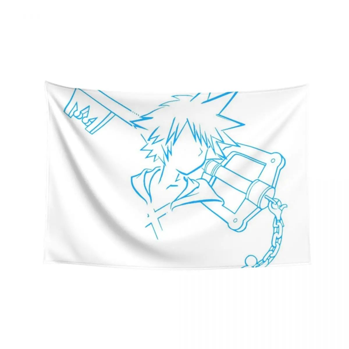 

Sora/keyblade lineart light blue Tapestry Decorative Wall Wallpaper Decor For Bedroom Wall Decoration Items Tapestry