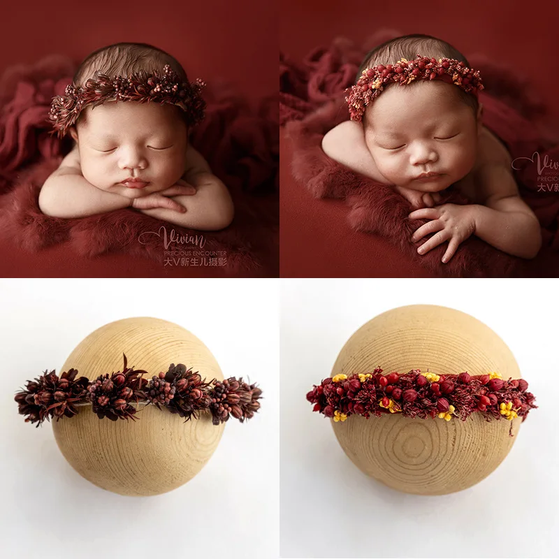 Baby Headwear Shooting Props Creativity Handmade Production Artificial Flower Adjustable Straps Fancy Headband Photography Props