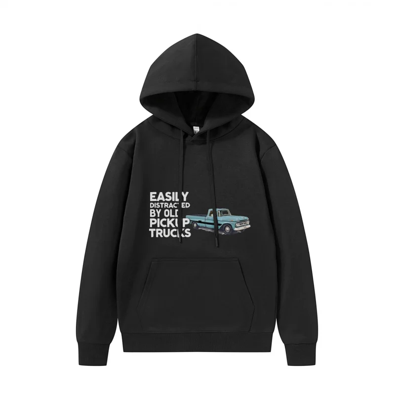 هوديي رجالي يشتت بسهولة بواسطة شاحنات بيك اب، شاحنات بيك اب مطبوعة ممتعة، نسيج قابل للتنفس #1