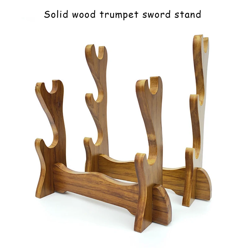 Solid Wooden Sword Display Stand Holder Katana Samurai Sword Tanto Knife Cosplay Sword Magic Wand Storage Rack Bracket