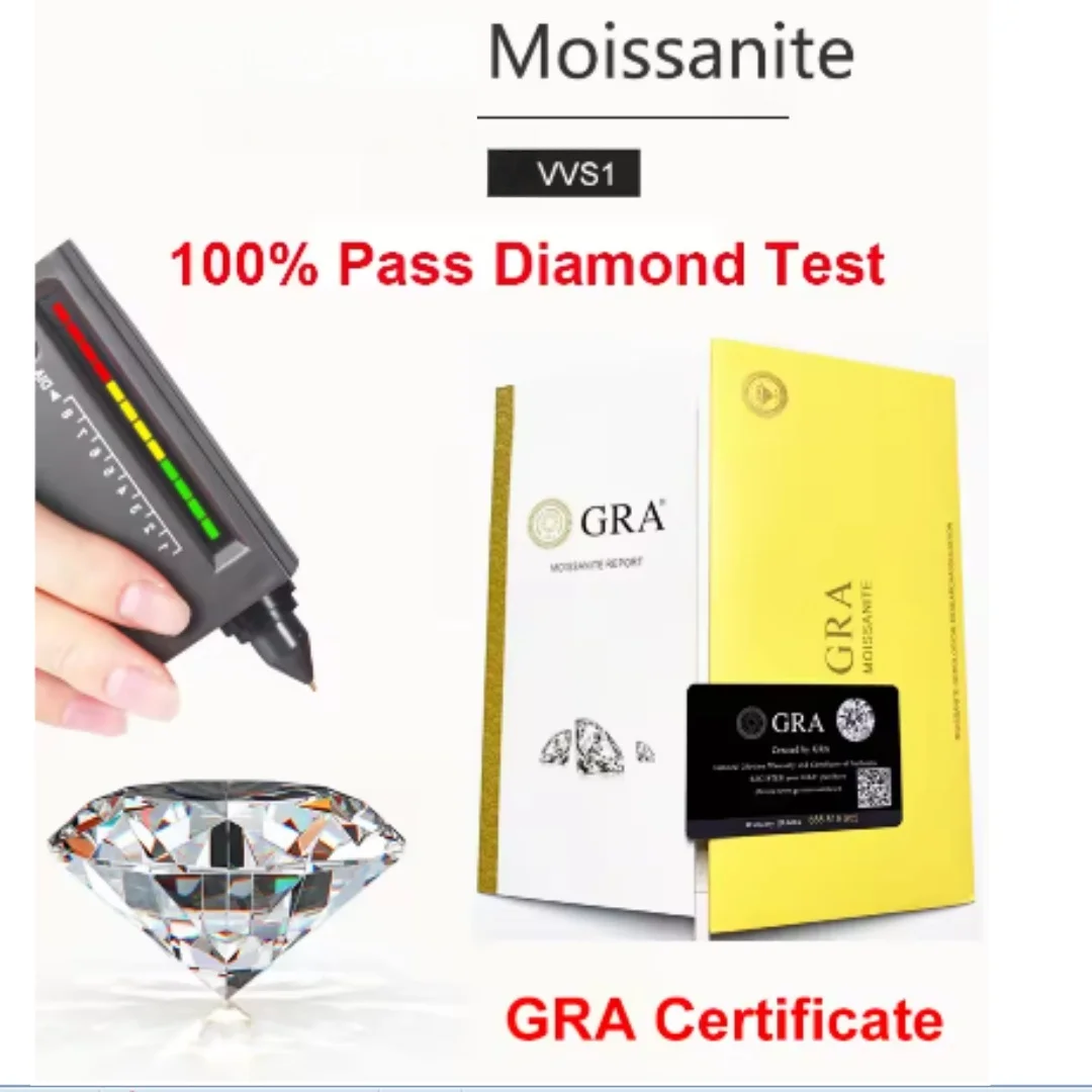 0.5~5ct  Luxury Garnet Moissanite With GRA Certificate Excellent Cut Lab Grown Loose Gems Pear/Radiant/Round  For Jewelry inlay