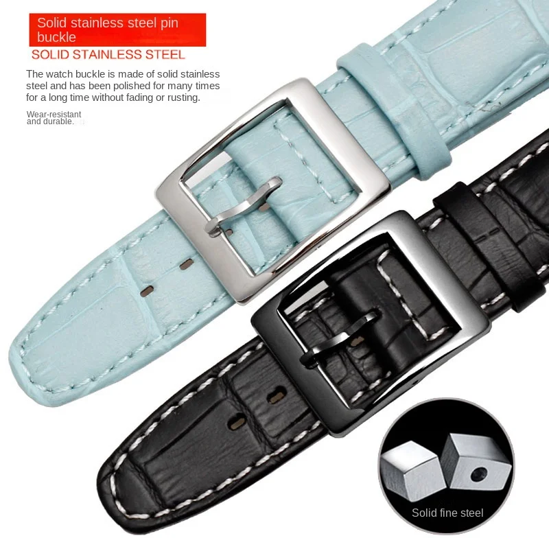 17mm 19mm For SWATCH YCS YAS YGS red white pink blue Women Men watchband Genuine Leather watch belt strap Wristband accessories
