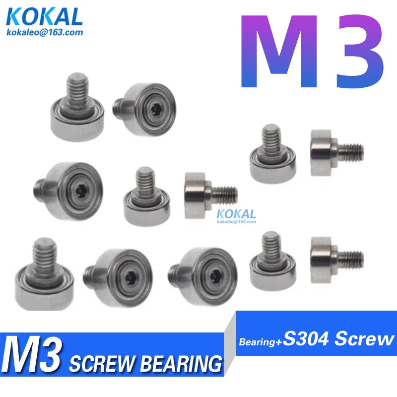 M3 high quality screw bearing M3 MINISIZE ball bearing with SUS304 stailesss steel screw nonstand screw wheel bearing pulley