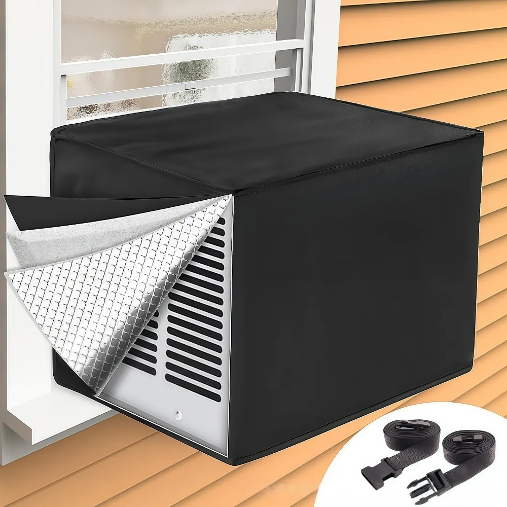 Waterproof Window Air Conditioner Cover Reflective Aluminum Foil 600D Oxford Fabric Outdoor AC Cover 3 Layer Insulation