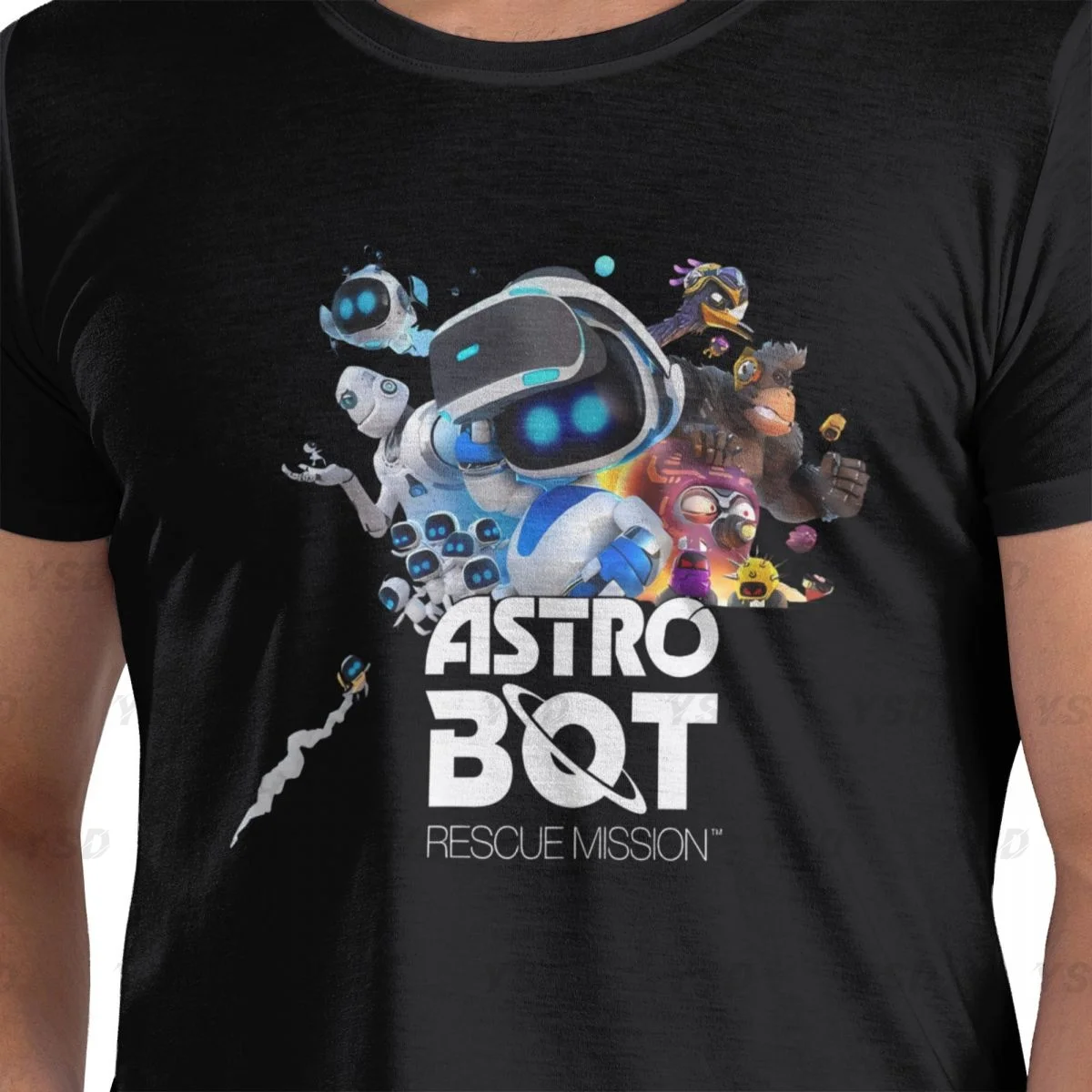 Astrobots Playroom Game Men's tight fitting sports Cotton T-shirt,cosy,Oversized Tee shirt