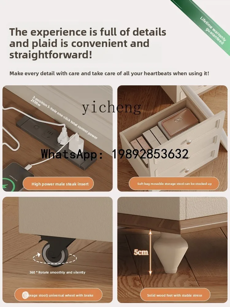 solid wood multi-layer chest, desk integrated makeup table, two-in-one bedroom against the wall, American wall side cabinet