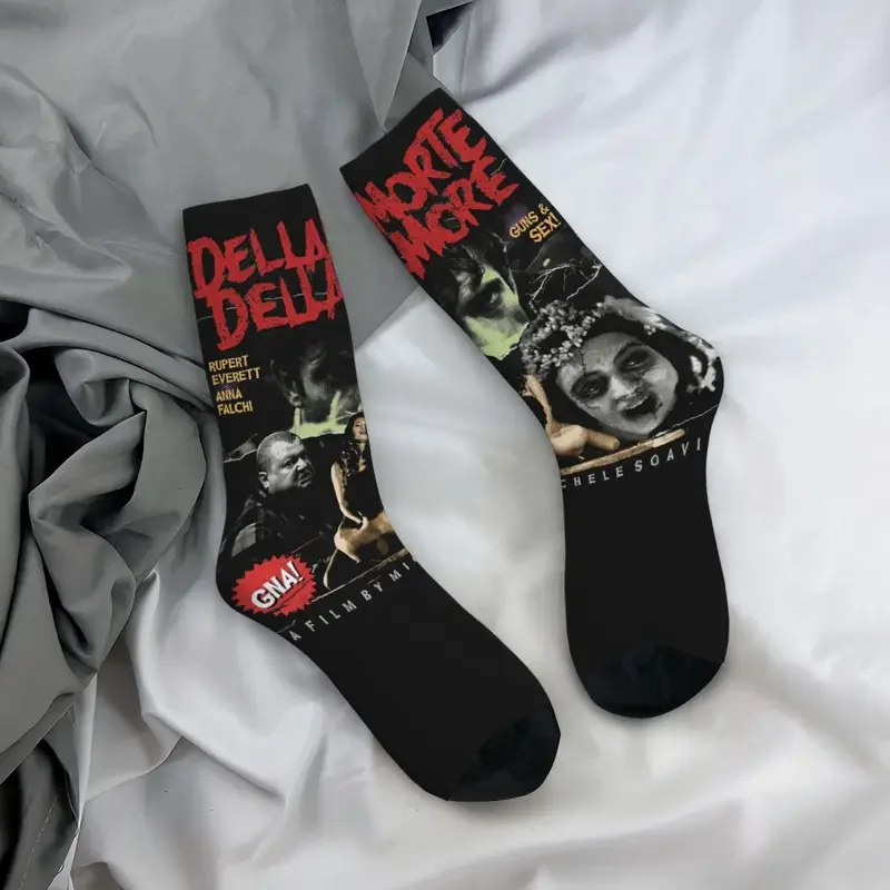 Calcetines divertidos felices para hombre Dellamorte Retro Harajuku Día de los muertos la necesidad de alimentar estilo callejero Casual Crew Crazy Sock impreso