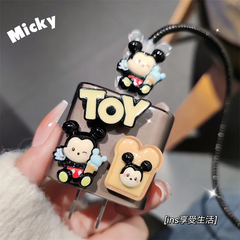 New DIY High Quality Mickey Charger Data Cable Case Protector and Winding Kit for Apple 18W 20W Charger Adapter