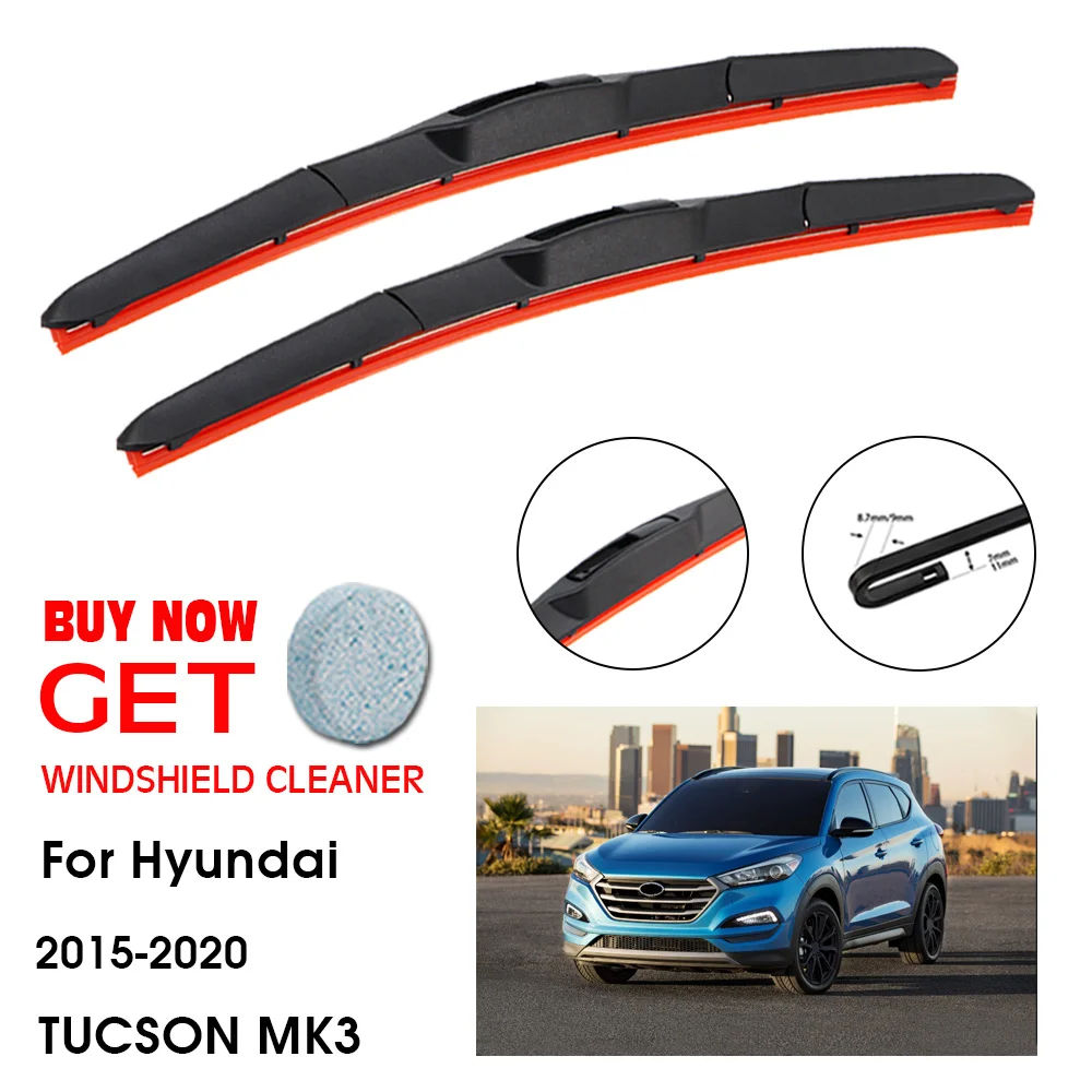 

Car Wiper For Hyundai TUCSON MK3 26"+16" 2015-2020 Front Window Washer Windscreen Windshield Silica Gel Wiper Blades Accessorie