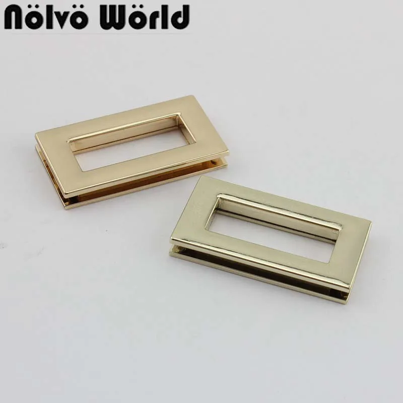 10-50pcs Outside 44X23mm Gold/Light gold rectangular grommet big eyelet in screws for purse bags straps sewing