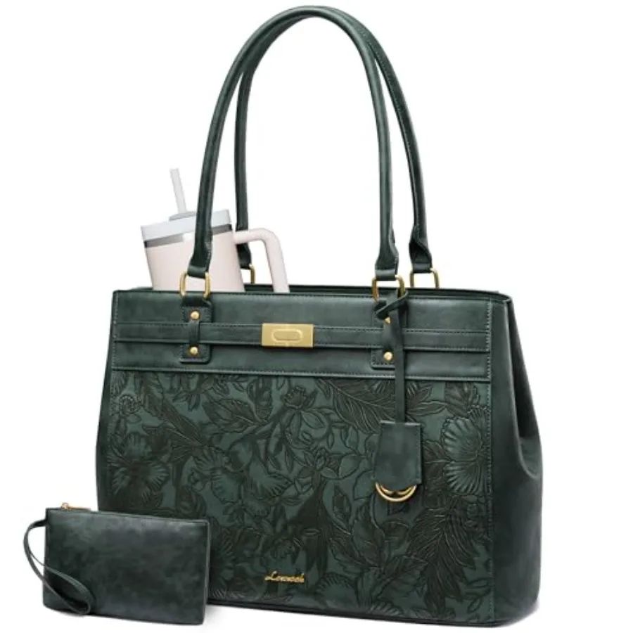 

Laptop Tote Bag for Women, 17.3 Inch Waterproof Leather Work Computer Bag, Business Office Briefcase Shoulder Handbag Purse Gif