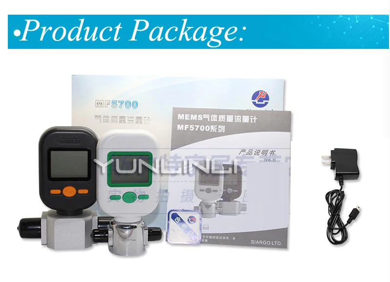 Gas Flow Meter Compressed Air Oxygen Nitrogen Digital Display Meter MF-5712-200
