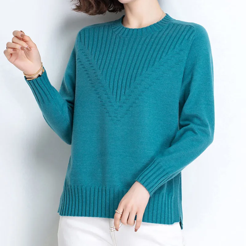 Round Neck Sweater Knitted Pullovers Jumpers Basic Soft Sweaters For Women Spring Autumn Winter Knitwears Pull Femme Tops