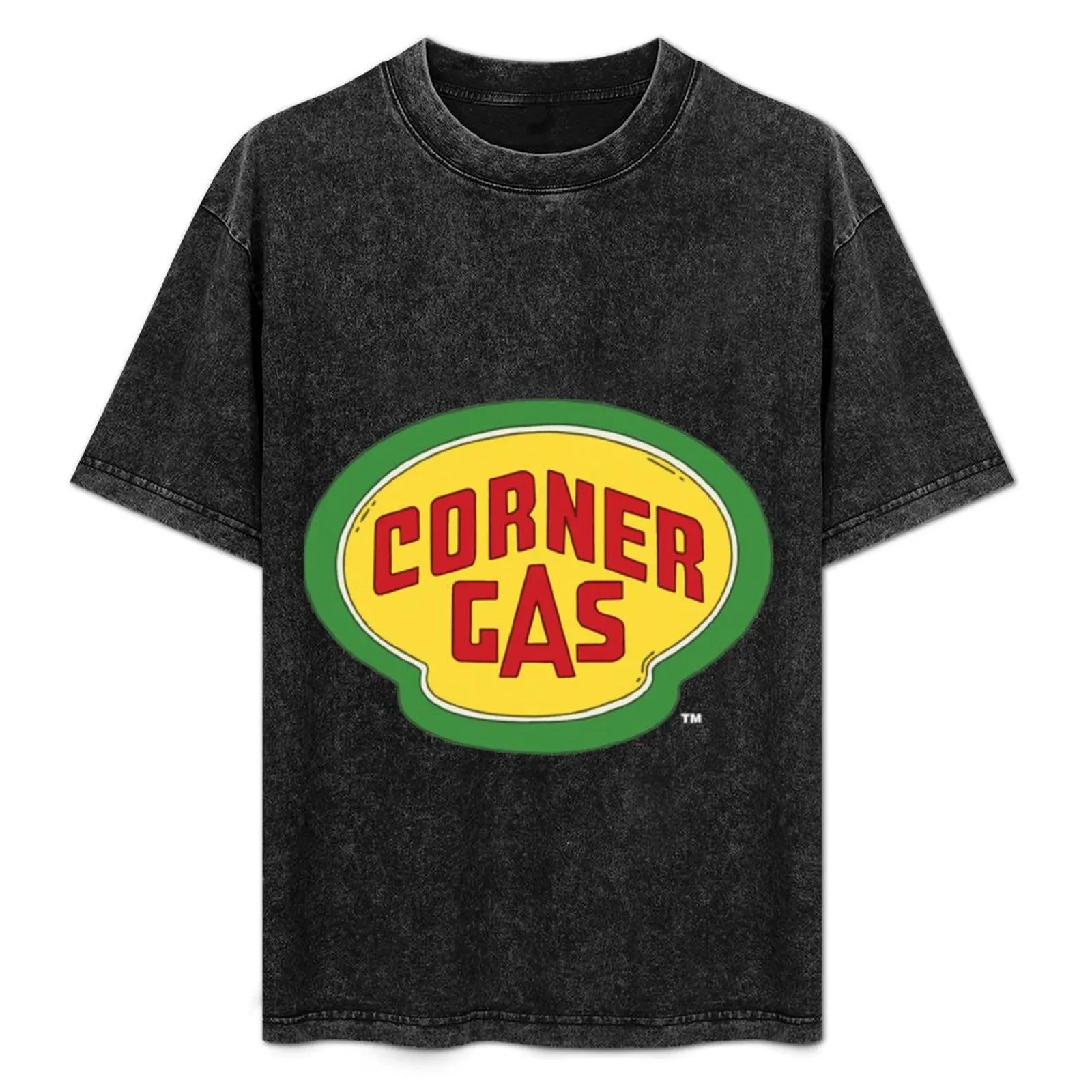 

Corner Gas Logo Wwhite Text T-Shirt man t shirt luxury designer korean fashion mens t shirts top quality