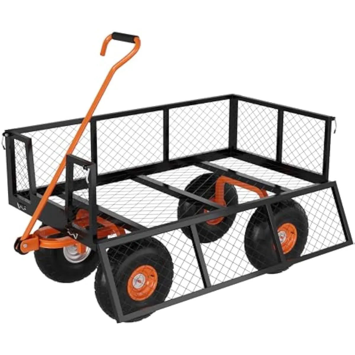 Heavy-Duty 500 LB Steel Garden Wagon with 10-Inch All-Terrain Wheels • Adjustable Ergonomic Handle • Weather-Resistant Powder-Co