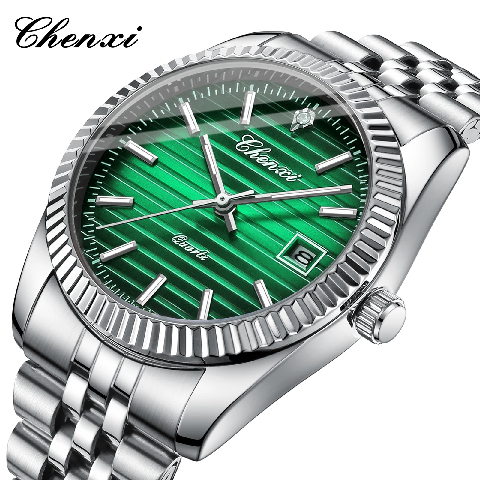 CHENXI 004D Watch For Man Waterproof Luminous Date Stainless Steel Men Quartz Men\'s Watch Male Clocks klasik erkek kol saati