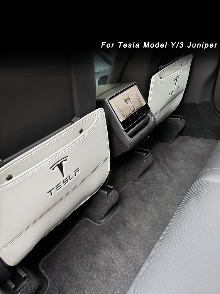 Für Tesla Model Y/YL Juniper Zubehör Innenausstattung Schutzpolster Model 3 Highland Weiße Ledermatten 2 Stück Cockpit 2 Seiten – Detail 1