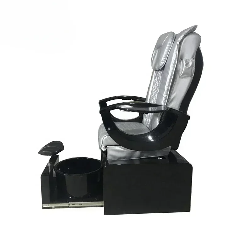 

-For Bomacy New Design Grey Leather Luxury Foot Spa Pedicure Chair Nail Salon Furniture With Massage