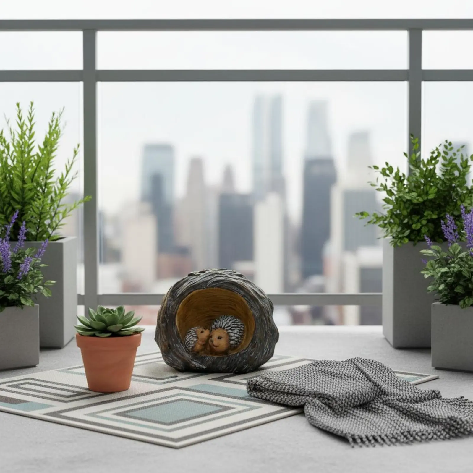 ライト付きの生き物の装飾品耐候性樹脂製ハリネズミ像イルミネーション付き樹脂製ハリネズミ置物ワイヤレスパティオ用