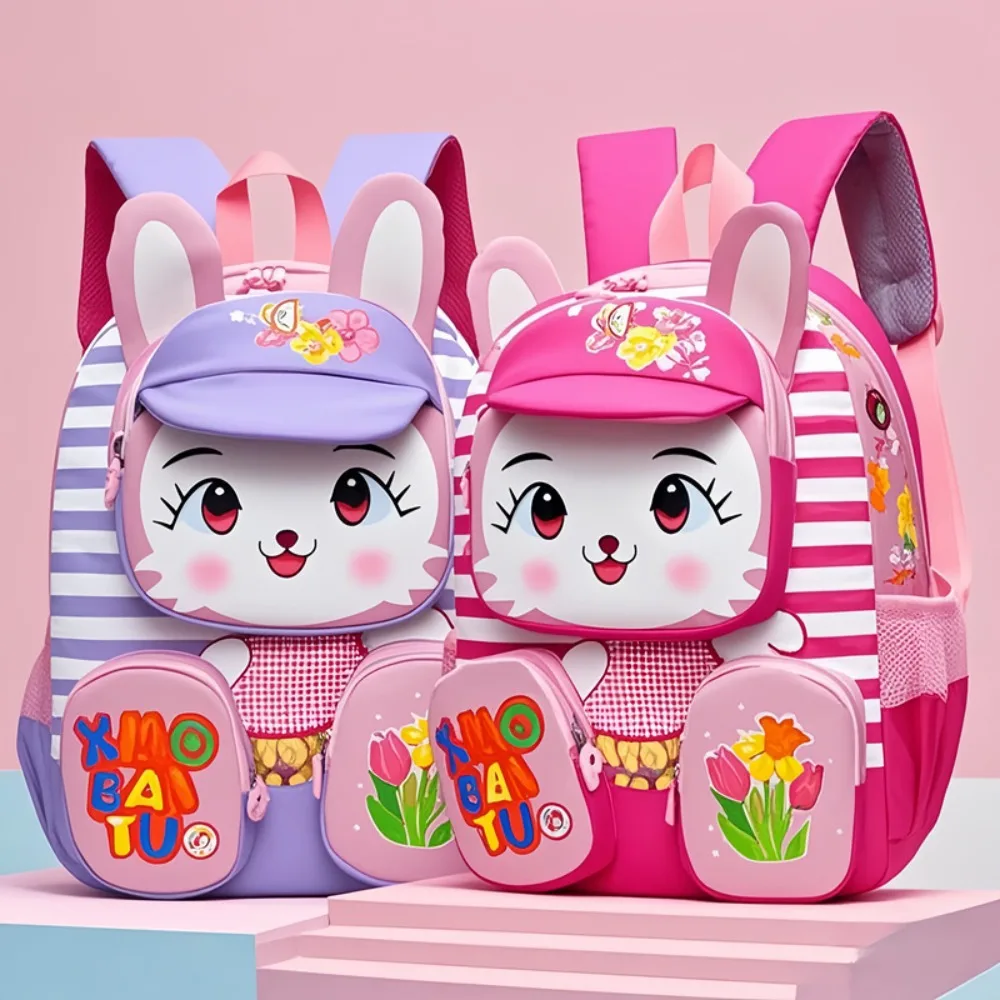 

Kawaii школьная сумка с мультяшным кроликом, легкий детский рюкзак большой емкости, водонепроницаемый детский рюкзак для детского сада
