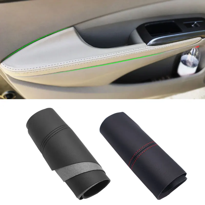 

For Honda City 2008 2009 2010 2011 2012 2013 2014 4pcs Microfiber Leather Car Interior Door Armrest Panel Cover Protective Trim