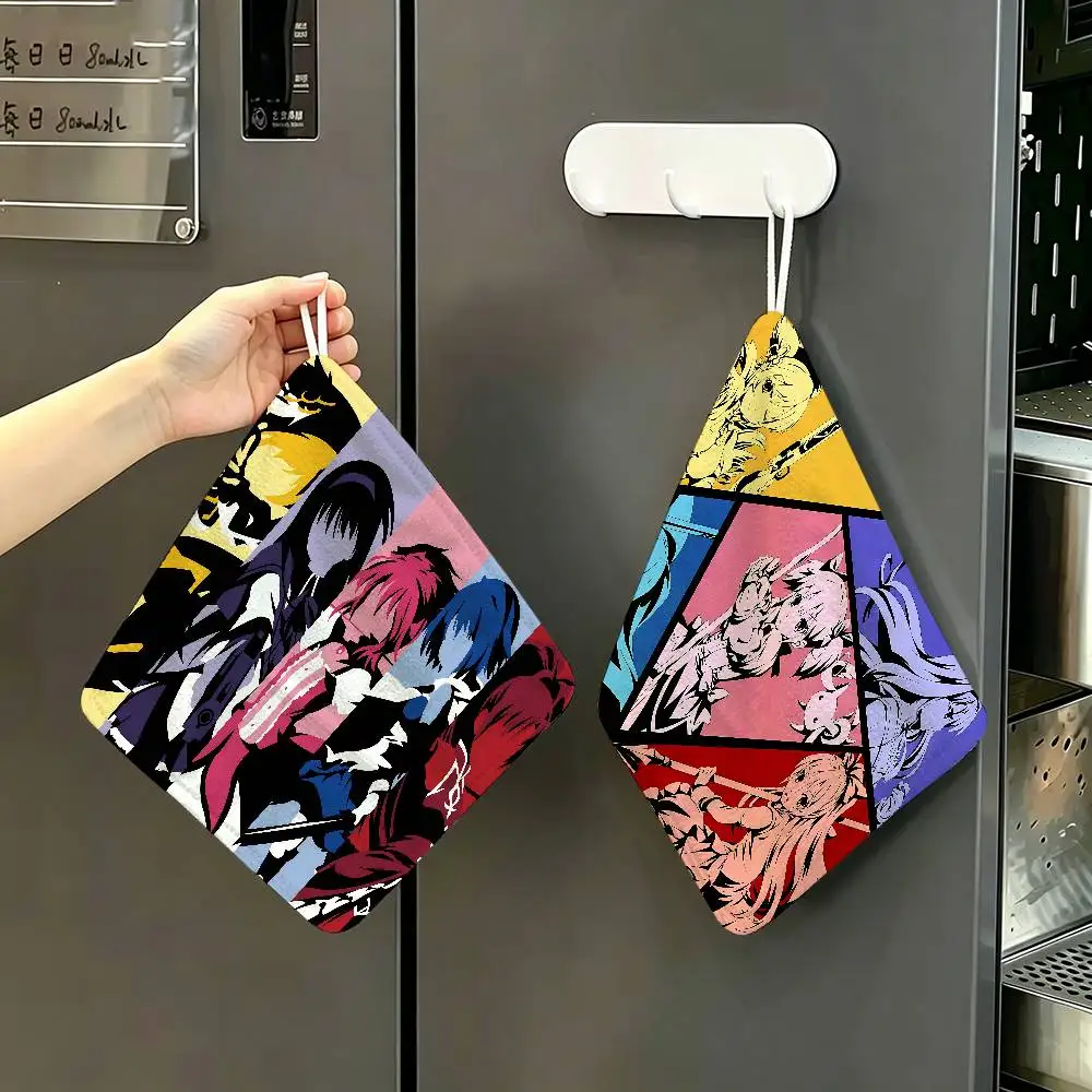 Anime Puella Magi Madoka Magica Polyester Cotton Hand Wiping Towel, Hanging Towel, Quick Dry for Kitchen Bathroom Daily Supplies