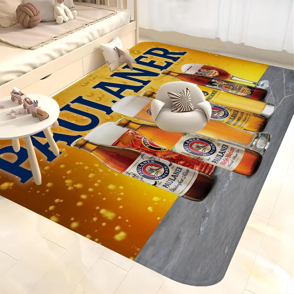 German Beer Paulaners Bathroom Mat Retro Multiple Choice Living Room Kitchen Rug Non-Slip Bedside Mats