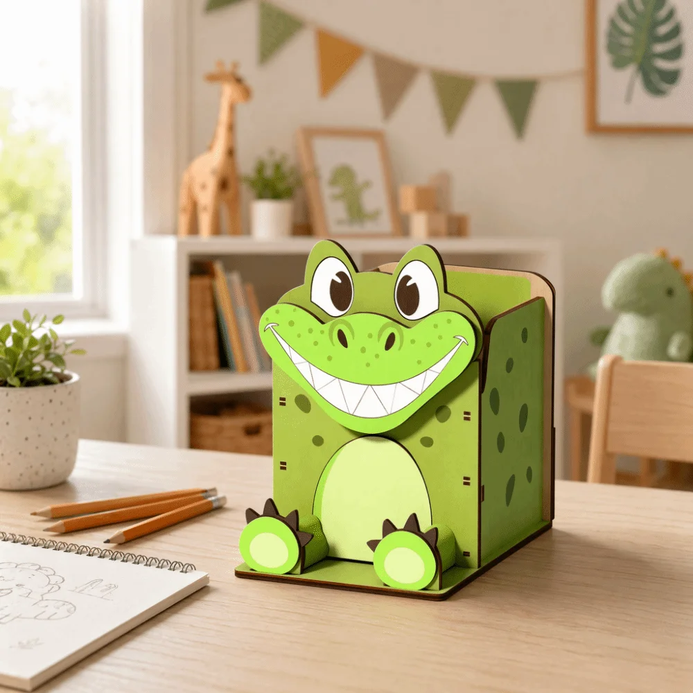 Hand Carved Animal Glasses Holder Wooden Material 3D Design Spectacle Stand Cartoon Shape Storage Rack Pen Holder Rack Home Use