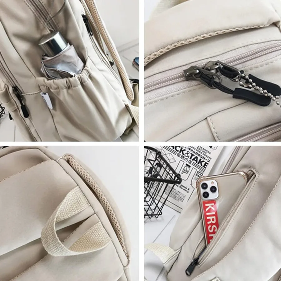 미적 감각의 백팩 귀여운 백팩 학교용 대학용 백팩 대용량 책가방 소녀 여성 학생용 캐주얼 여행용