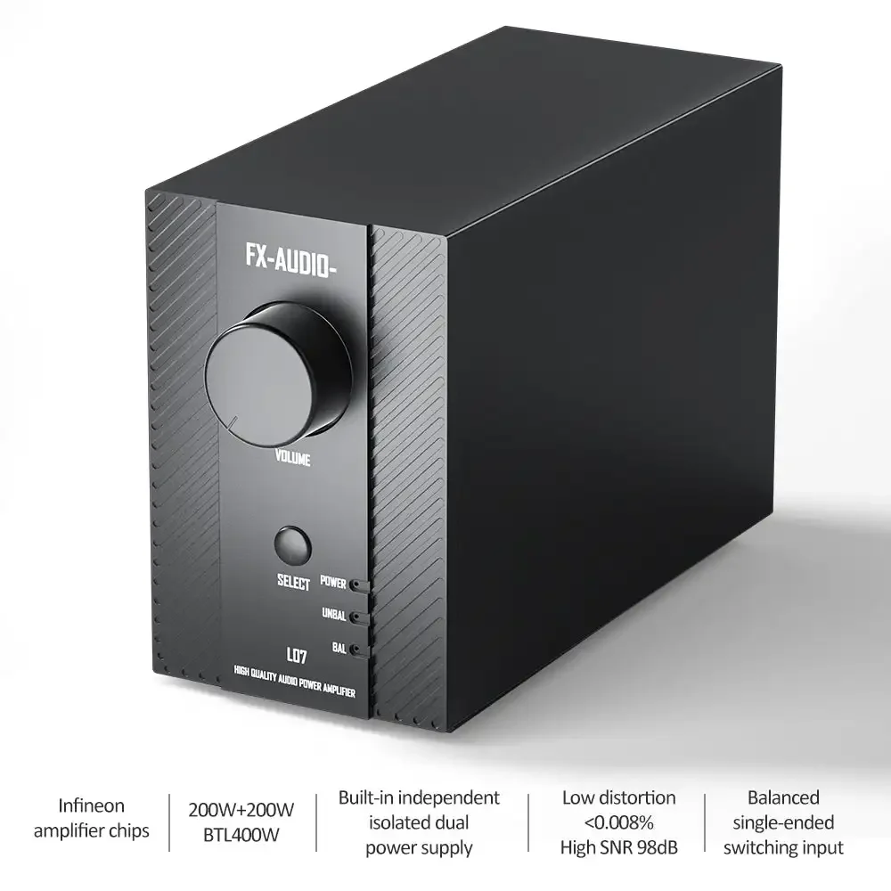 AMPLIFICADOR DE POTENCIA DE ESCRITORIO FX-AUDIO L07, MA5332MS totalmente equilibrado, 200W x 2