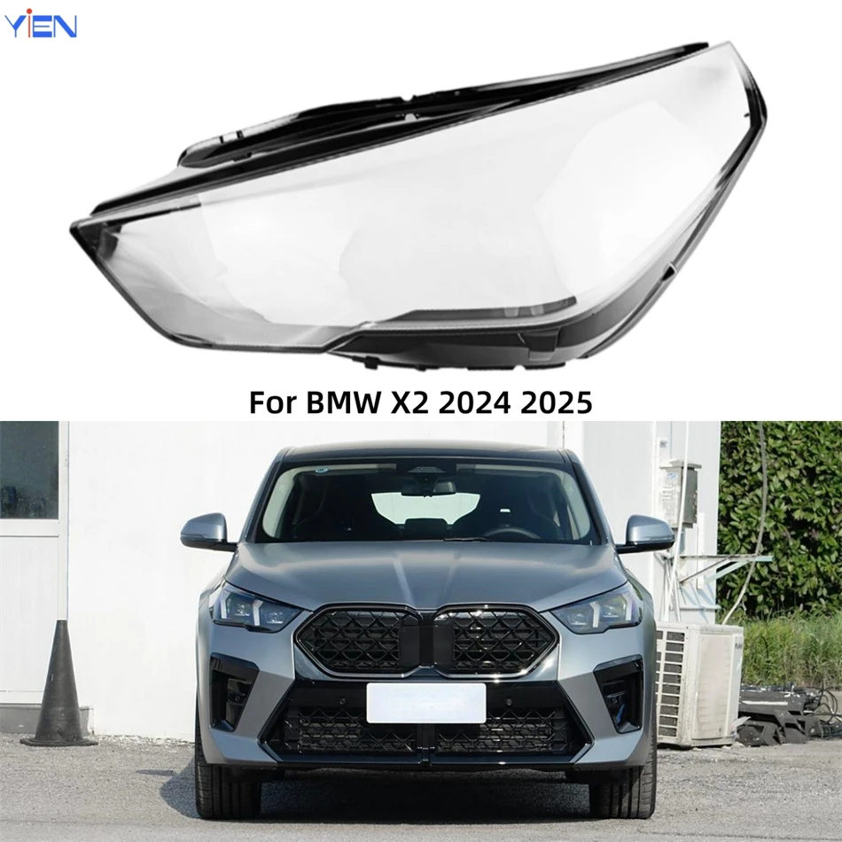For BMW X2 2024 2025 Vehicle Accessories Lampcover Caps Headlight Shell Lens Car Front Headlight Lens Cover Lights Shell