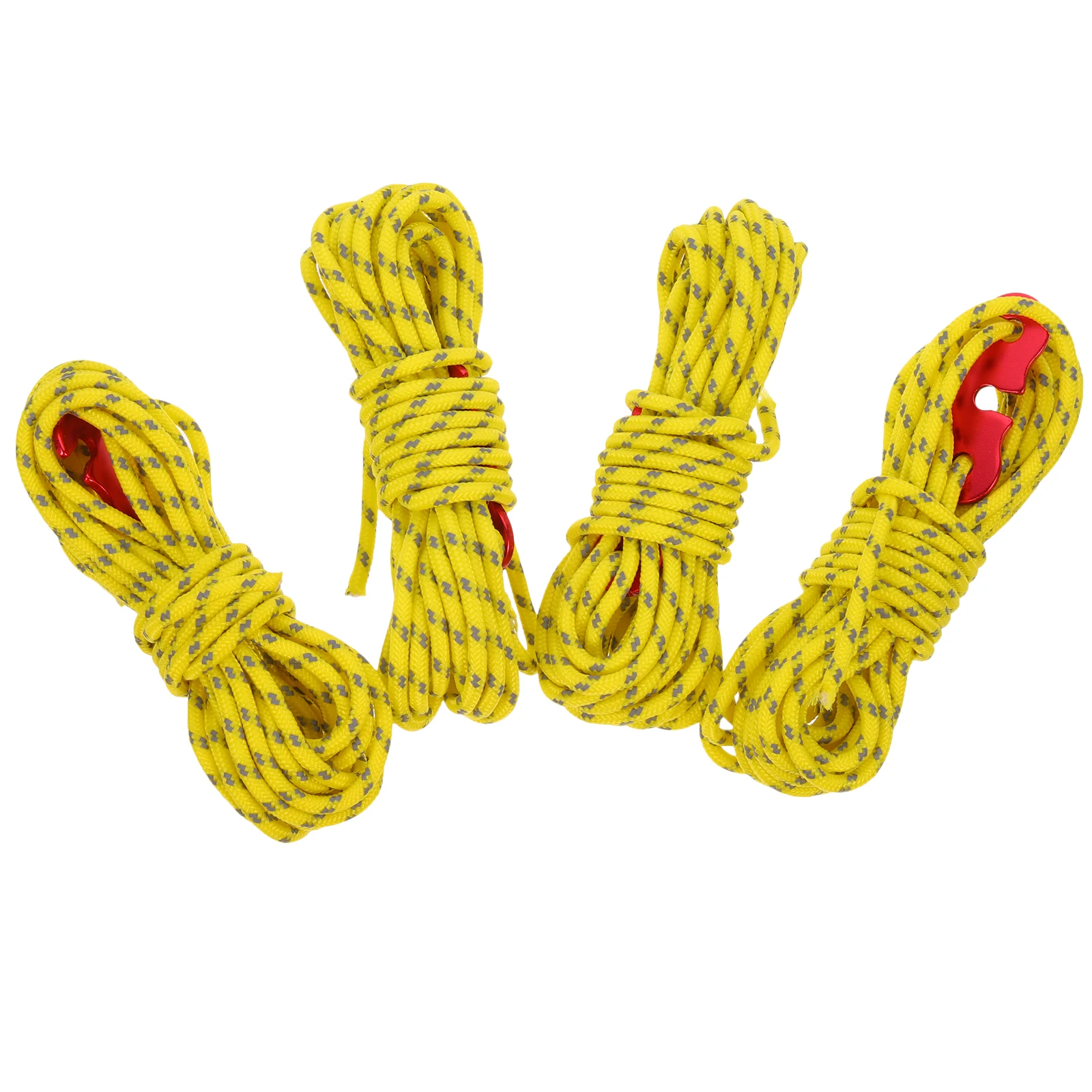 

4 Pcs Wind Rope Buckle Guy Ropes for Tent Stakes Tightener Camping Tarp Line Cord Reflective