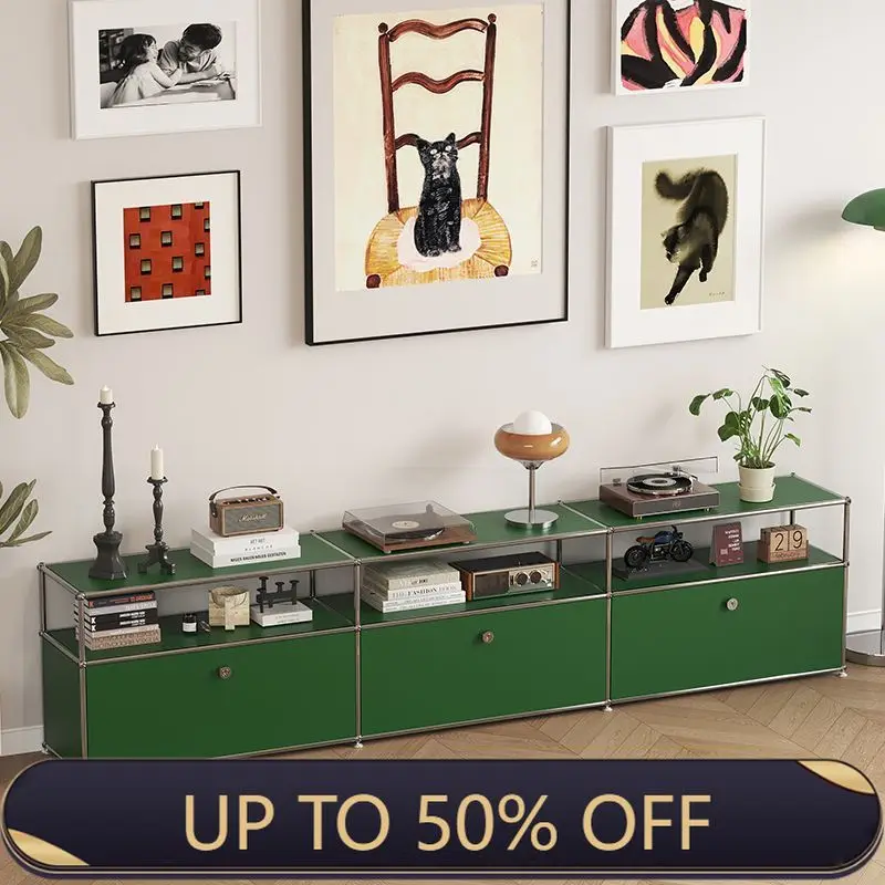 Customization Modular Furniture Storage Cabinet Sideboards Living Room Bedroom Stainless Steel Framework Wood Storage Link