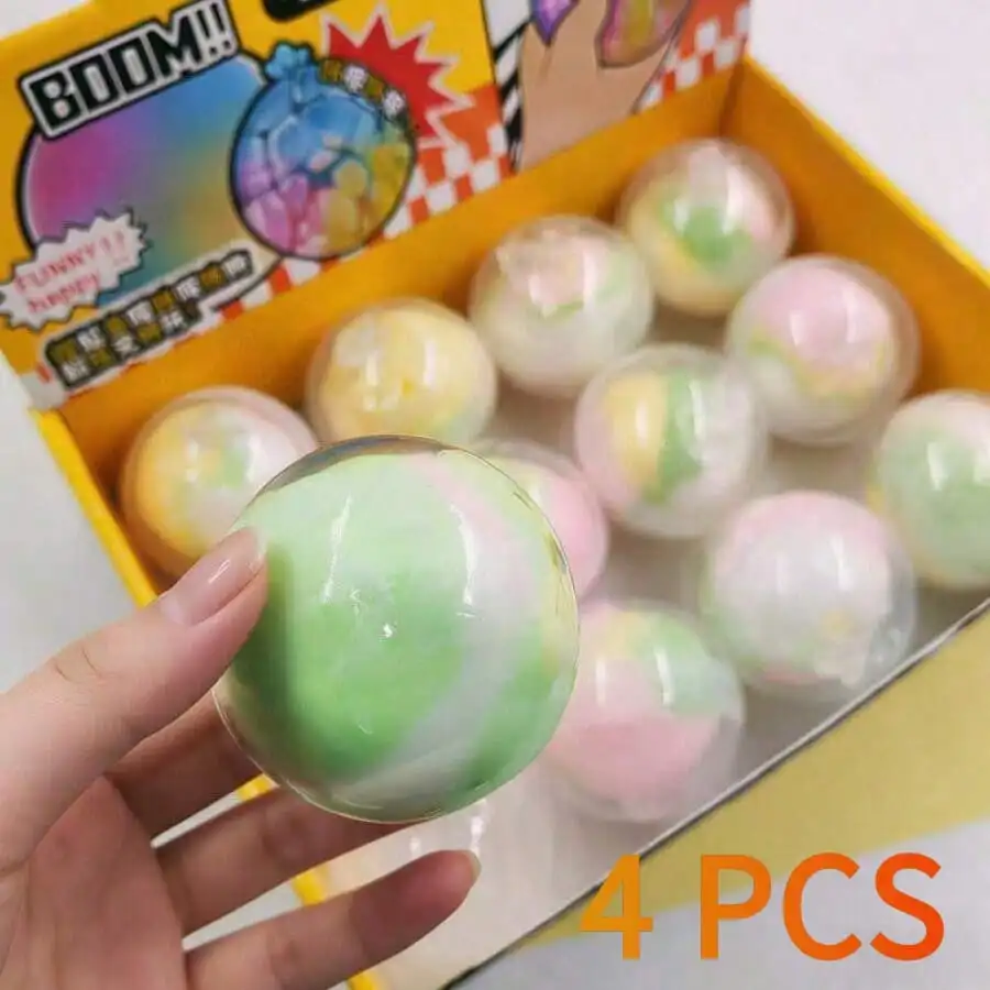 4 Stück 2026 Neuer Kreativer Knuspriger Quetschball, Handgefertigtes Wachs-Textur-Squishy-Fidget-Spielzeug, Langsam Rückfedernder Formbarer Hand-Stressball, Einzigartiges Befriedigendes Knuspriges Knirschgeräusch-Entspannungszubehör, Taktiles Sensorisches Gadget zur Schnellen Angst- und Spannungslinderung