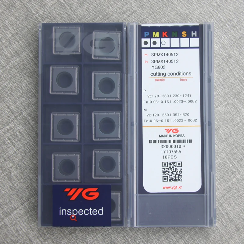 

10pcs YG 100% Original SPMX SPMX050204 SPMX060204 SPMX07T308 SPMX090408 SPMX110408 SPMX140512 ST YG602 CNC Square Drill Inserts