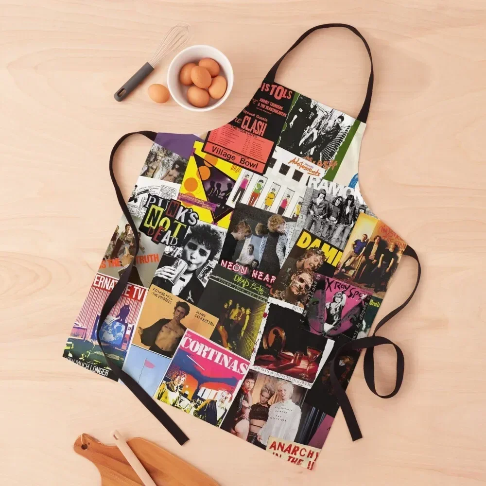 70s Punk Rock Music Apron Kitchen Things For Home Kitchen Apras Man Chef Uniform Women Cute Kitchen Apron