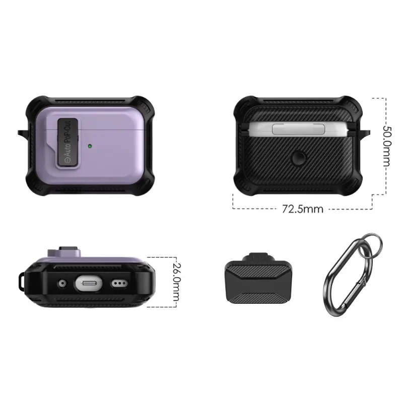 حافظة مفتاح مقاومة للصدمات لهاتف أبل لأجهزة Airpods 3 غطاء حماية لأجهزة AirPods 1 2 Pro 2 2021 مع سلسلة مفاتيح