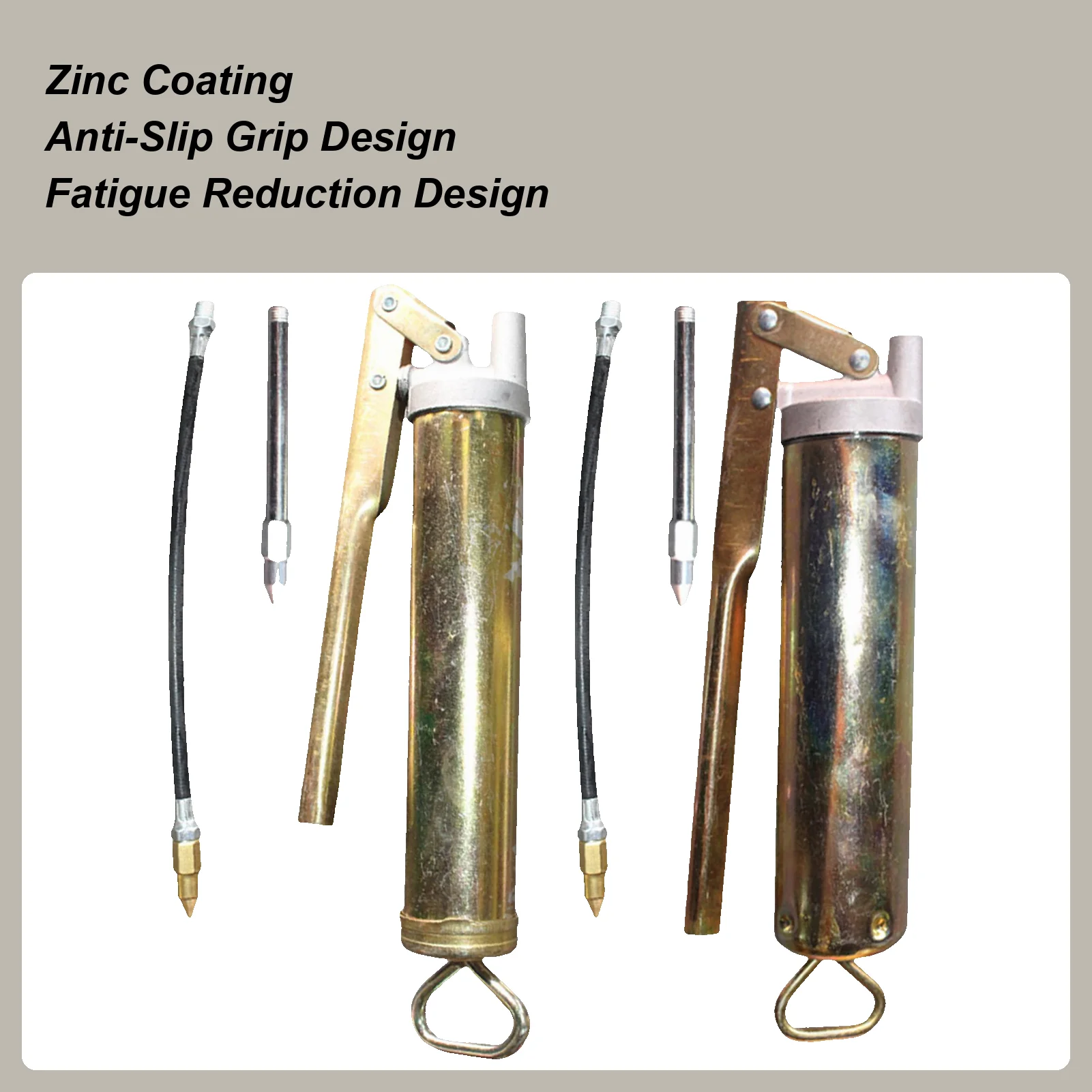 

Manual High Pressure Grease Gun Tool with Whip Hose, Automotive Lubrication Applicator for Mechanics Construction Technicians