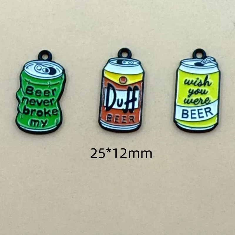 10pcs Bottle Charm for Jewelry Making Enamel Necklace Earring Bracelet Pendant Diy Accessories Alloy Metal Black Plated