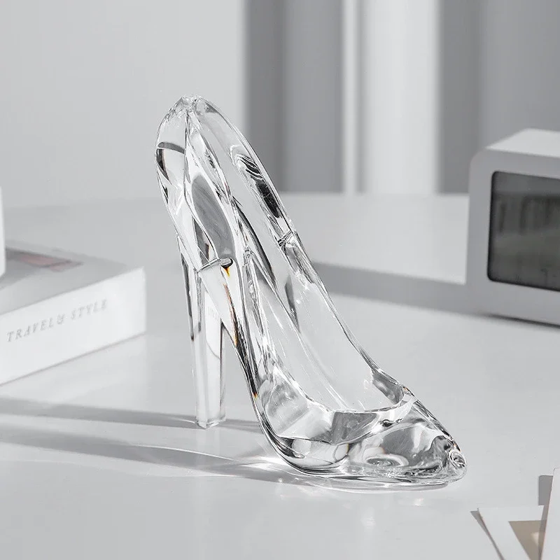 Home Decor Transparent Acrylic Cinderella Crystal Shoes Wedding Romantic Gifts Desktop Decoration