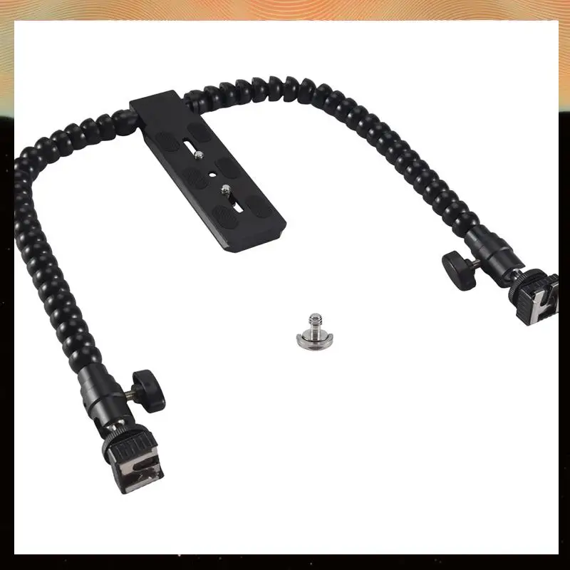 

2X New Flexible Dual Arm Hot Shoe Flash Bracket Mount Holder For Canon Nikon Pentax Macro Shot Camera Accessories-Y05A