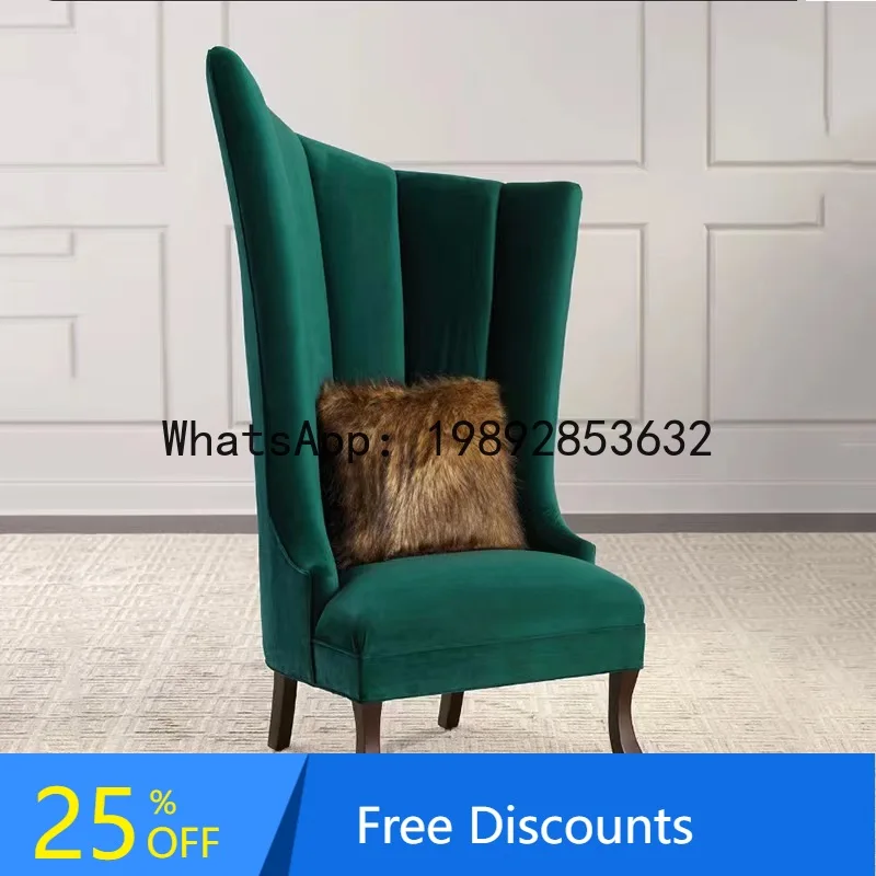 CZ American Country Sofa Chair Internet Celebrity Solid Wood Fabric Single Chair Living Room Leisure Sofa