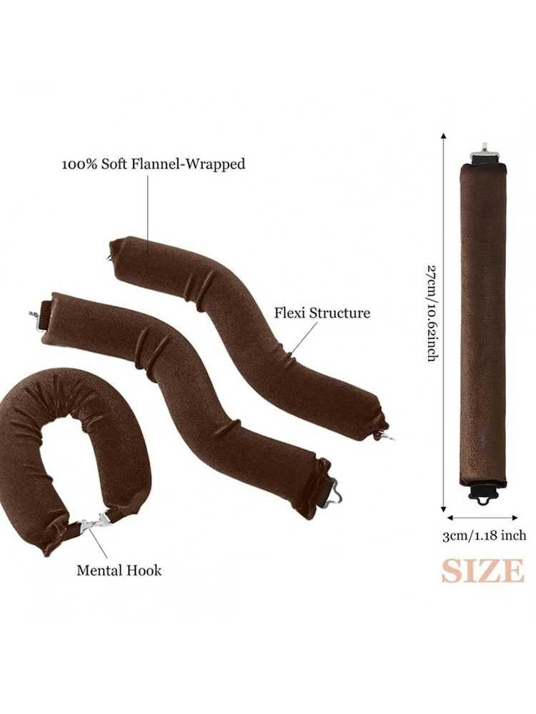 Hitzefreie Lockenwickler, Lockenstab-Stirnband, keine Hitze, Lockenwickler für bequeme Locken mit Haken, weiche, flexible Lockenstäbe zum Schlafen, Haarstyling-Tools – Detail 6