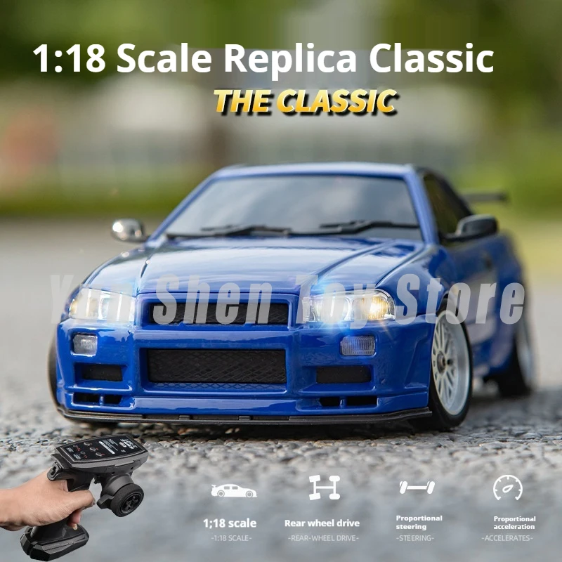 LD1899 Rear-Drive GTR 1/18 Rc Car 2.4G Full Scale Alloy Radio Control Drift Racing Car Children's Electric Toy Car Birthday Gift