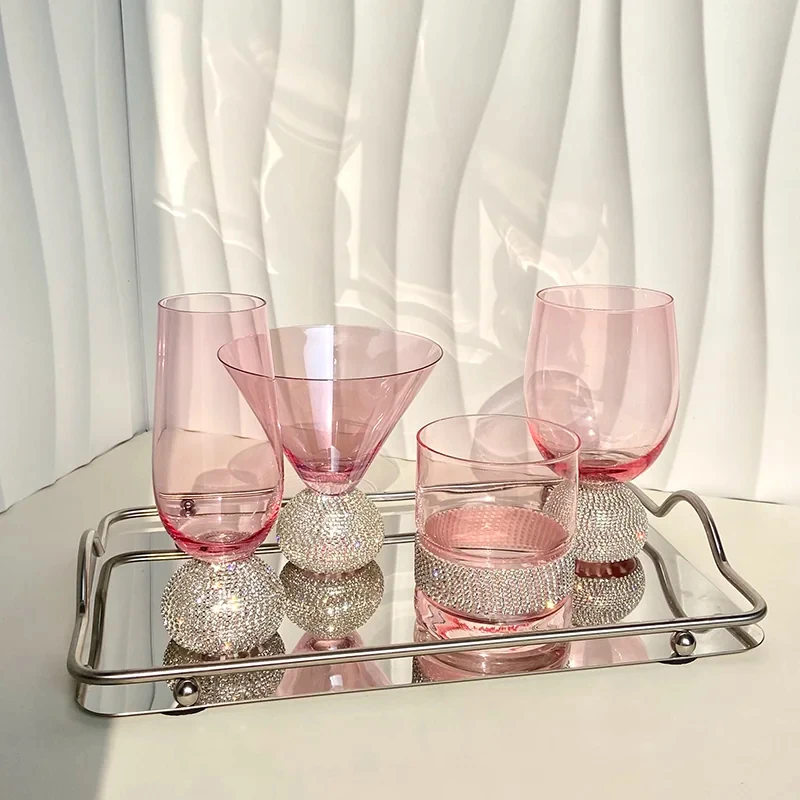 Luxury Rhinestone Wrapped Crystal Wine Glass, Bling Diamond Studded Goblet, Elegant Cocktail & Whiskey Glass, Multipurpose Drink