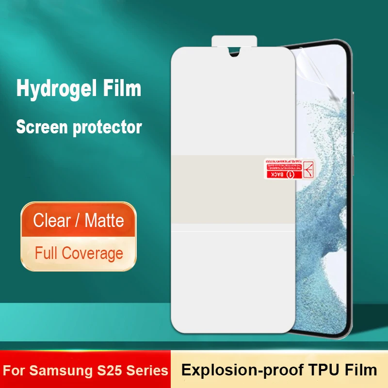 

100pcs Clear Full Cover Hydrogel Film For Samsung Galaxy S25 Edge S25Ultra S25Plus Matte Screen Protector