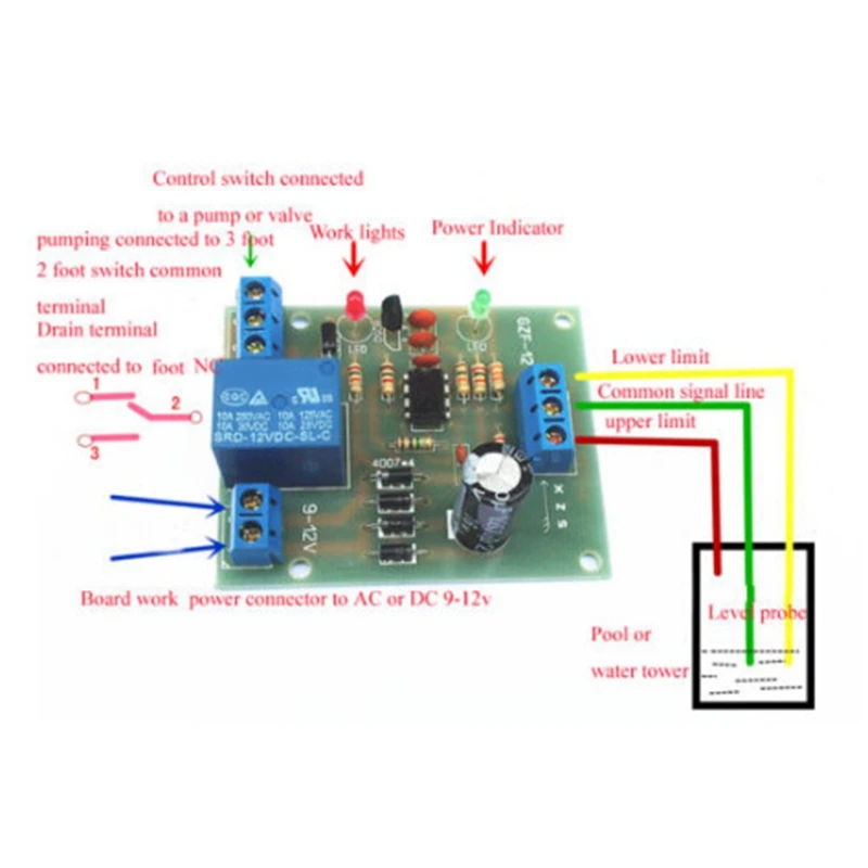 น้ําระดับController Sensorโมดูลน้ําระดับเซนเซอร์ตรวจจับสูบน้ําระบายน้ําป้องกันCircuit Board-WMAN