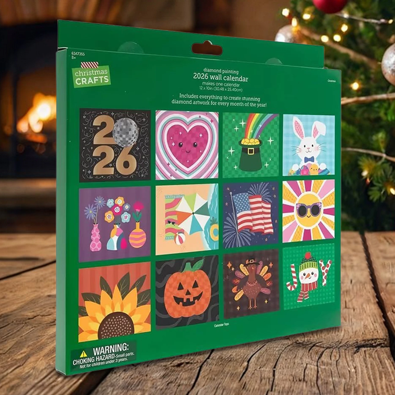 Kit Kalender Seni Berlian DIY 12 Bulan Dekorasi Rumah Kreatif dengan Batu Rhinestone Berkilau untuk Relaksasi dan Personalisasi